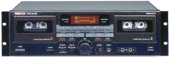 TASCAM 202MK3 recorded double-double deck (Relay playback cassette into the microphone input recording)